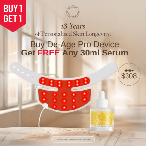 Skin Inc 18th Anniversary Sale | De-Age Pro FREE Choice of Serum | NASA Red LED Therapy for Hair Neck & Décolletage