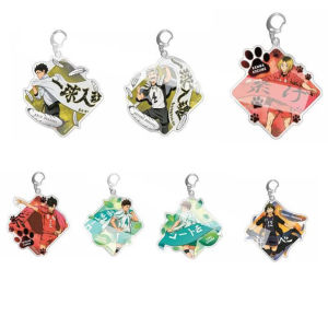 ELLIER Kageyama Cartoon Boys Gifts Kozume Key Chains Bag Pendant Figure Toys Acrylic Haikyuu Keychains Anime Keyring