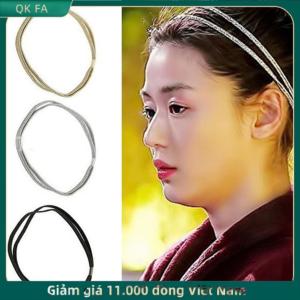 QK FA ✨ Phụ Nữ Phong Cách Đàn Hồi Bling Tóc Ban Nhạc Đôi Bện Long Lanh Headband Tóc Hoop