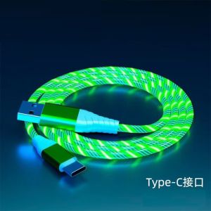 ECILY Đèn LED nhấp nháy USB 3 trong 1 cáp điện thoại sạc nhanh sạc sáng loại C dây cáp cho XIAOMI i-Phone Samsung Phụ kiện điện thoại