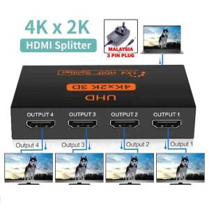 1 HDMI to 4 HDMI Output-Compatible Splitter Amplifier 1080P 4K Display Converter for HDTV DVD PS3 Xbox HD Switch