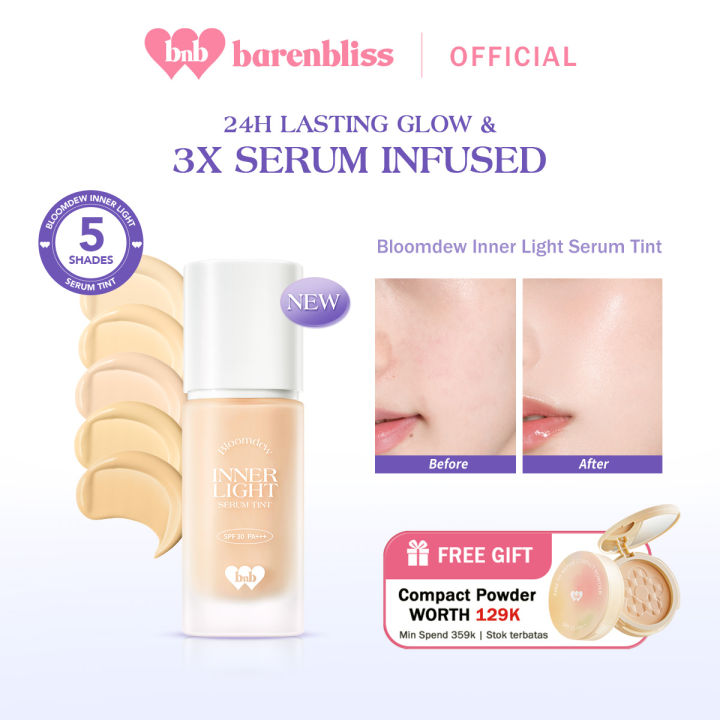 BNB Barenbliss Bloomdew Inner Light Serum Tint | Skin Tint Serum, Glowy & Dewy Finish, 24H Long-Lasting, SPF 30 PA+++