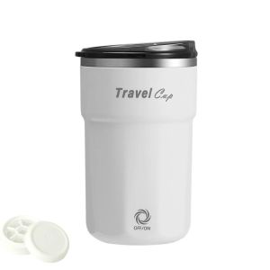 FIRST SONG USB Rechargeable Self Stirring Coffee Mug Stainless Steel with Ice Tray ic Mixing Cup Mixing Cup Portable Electric Mixing Cup For Iced Coffee