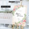 Welcome Board Wedding Name Acrylic, White Crystal Welcome Board Custom Acrylic, Wedding Signage, Welcome Board Acrylic. 
