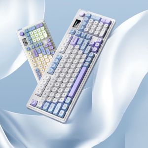 495HS เอบีเอสเอบีเอส แป้นพิมพ์เครื่องกลสามโหมด สามโหมด ไร้สาย2.4G แบบมีสาย แป้นพิมพ์แบ็คไลท์ RGB สากลสากลสากล Hot-swap คีย์บอร์ดแบบมีสายบลูทูธ2.4G อุปกรณ์ต่อพ่วงคอมพิวเตอร์