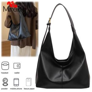 2ชิ้นกระเป๋าสะพายข้างหนัง PU ผู้หญิงกระเป๋ากระเป๋าโท้ทใบใหม่กระเป๋าโฮโบแบบแม่เหล็กกระเป๋าถือกระเป๋าเดินทางเดินทาง