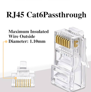 CAT6 Network RJ 45 Connector Modular Ethernet Cable Head Plug Crimp (100pcs)