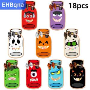 [COD] EHBqna SPORTS 9 18ชุดถุงขนมฟักทองผีฮาโลวีนที่น่ากลัวถุงของขวัญเคล็ดลับหรือรักษาถุงตกแต่งงานปาร์ตี้ของขวัญถุงห่อสินค้าที่โปรดปราน