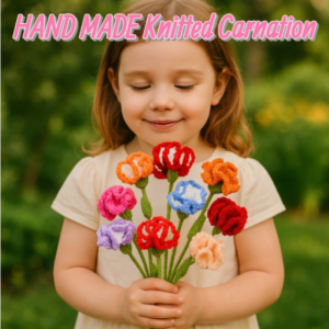 Creative birthday gift knitted carnation finished product knitted wool hand-knitted carnation creative knitted rose Mothers Day carnation bouquet eternal flower