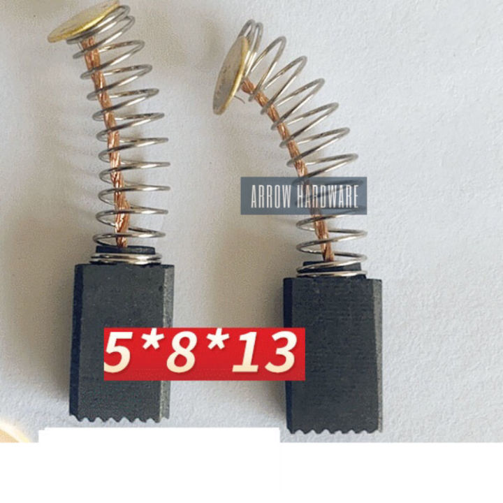 2x Carbon Brushes, Motor Carbon Brushes 6mm X 8mm X 18mm For Power Tools E.g. Hitachi - Foto 4