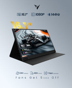 【Local Warehouse】VFLOW Portable Monitor Portable Monitor 16.1 Inch 1080P 144HZ Ultra-Slim for Laptop Monitor100% SRGB External monitoDual Speakers Extender Display. with Smart Cover for LaptopPC Phone Xbox PS4/5【Delivered Whinin 72 Hours】