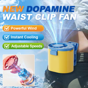 🌟 Mini Waist Fan For Summer Fashion Dopamine Style Quiet Low Noise Long Battery Life Adjustable Airflow Portable/Belt Clip Fan/Handheld Fan New Dopamine Waist Fan