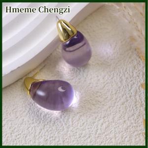 Hmeme 1Pair Minimally Colored Transparent Water Droplet Resin Earrings Fashion Design Sense Women Earring Jewelry Accessories Gifts