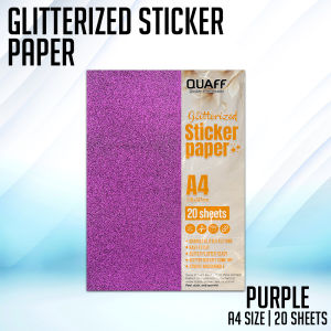 PSD - A4 Size QUAFF Glitterized Sticker Paper for Party Decoration or Arts & Crafts Glittered Sticker