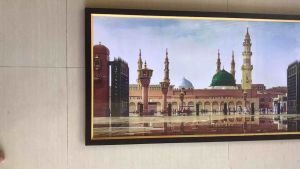 Hiasan Dinding Cetak Gambar Masjid Nabawi plus Bingkai uk:100cm x 50cm