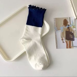 Middle tube cotton socks dopamine wear macaron color cute girl long stockings Japanese style