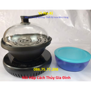 Nồi lẩu hấp cách thủy gia đình Nồi lẩu hơi nước bằng sứ dành cho gia đình Bếp lẩu gia đình hơi nước