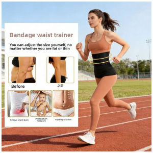Adjustable Waist Trainer Belt Wrap – Tummy Control Binder for Fitness Yoga Long Length Sweat Fat Burn Postpartum Recovery & Back Pain Relief (S-XL)