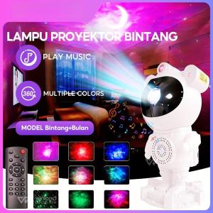 Lampu Proyektor bintang astronot speaker bluetooth 2IN1 galaxy nebula lamp starry projector light lampu tidur