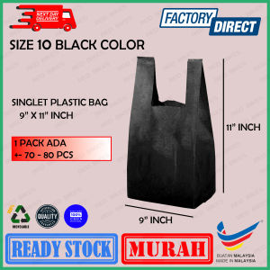 Singlet Plastic Bag (BLACK) / T-Shirt Bag / Beg Plastik Tangkai Hitam / Plastik Beg Quality Bagus