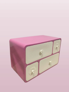 Storage Box Rak Laci Serbaguna / Kotak Penyimpanan Pakaian Dalam Kaos Kaki Bra / Lemari Plastik Laci Susun Floral 2 Tingkat