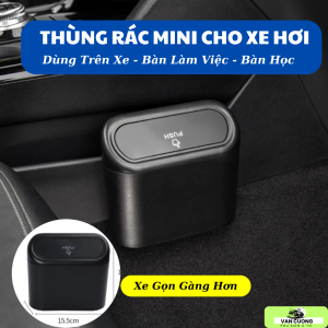 Thùng Rác Mini Ô Tô Hộp Đựng Rác Nhỏ Gọn Kẹp Trên Xe Thùng Rác Xe Hơi Để Bàn Làm Việc Tiện Lợi