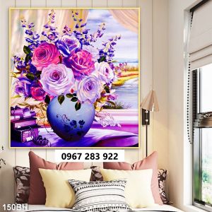 Tranh gạch đẹp 3d bình hoa