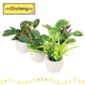 zhuheng Phụ kiện trang trí nhà cửa đồ nội thất trong chậu cây xanh thu nhỏ Nhà búp bê 1:12