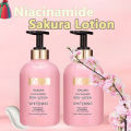 Niacinamide Sakura Body Lotion Whitening Moisturizing Nourishing For All Skin Types Not Sticky. 