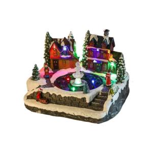 Christmas Theme Whirling Water Sprinkle Musical Box With LED Light Consequences For Home Celebration