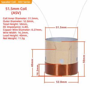 PURETEN 20.5mm~99.5mm Bass Voice Coil White Aluminum 2 Layers Speaker Voice Coil Voice Coil Replacement Aluminum Voice Coil