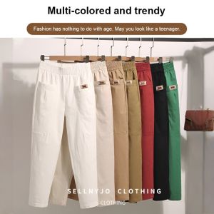 Loose  Leisure Haren Pants Middleaged And Elderly Mother Ladies Elastic Waist Pants