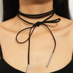Korea Long Rope Necklace Women Choker Gothic Style Streetwear Goth Velvet Steampunk-Collar For Girl Chocker