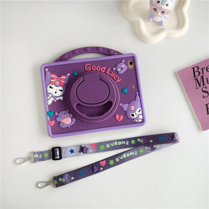 สำหรับแผ่นเกียรติยศ X7 8.7นิ้ว2025สำหรับเด็กแท็บเล็ตซิลิโคนแบบถือแท่นวางหมุนได้360 ° น่ารัก Kuromi สายคล้องเคสปากกา