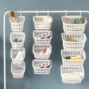 JustLiving Hanging Storage Basket Bathroom Hanging Basket Small Bath Basket Toilet Plastic Storage Basket Wall Hanging Storage Basket