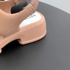 [Free Shipping] Charming Shark WomenS Summer New Thick-Soled One-Strap Solid Color Slippers For Daily Outdoor Wear Casual Beach Shoes