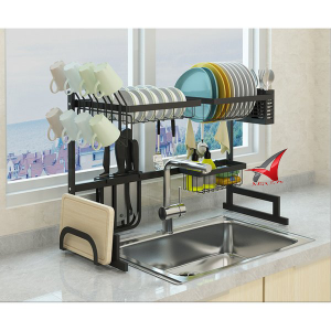 Rak piring wastafel 65cm hitam