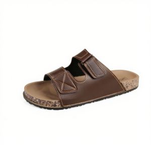 Mens Leather Slide Slippers  Casual Comfortable and Lightweight Slip-Ons for Everyday Wear