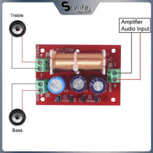 400W Speaker Crossover 2 Way Audio Adjustment Tweeter Bass Speakers Filter Frequency Divider for 2-16Ohm