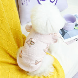DY Loving Dog Summer Ruffle Shirt Poodle Teddy Bear Waffler Cool Thin Shirt with Pull Tab