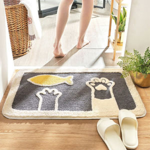Cartoon Microfiber Door Mat Anti-Slip Floor Mat Non-Slip Doormat Strong Water Absorption Rugs Bathroom Microfiber Carpet