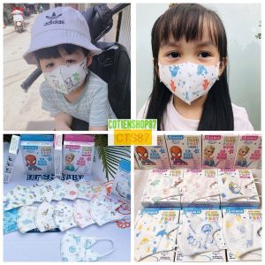 Combo 5 hộp 50 cái Khẩu trang 5D mask trẻ em Cỏ Ba Lá Thịnh Phát size cho bé 4-10 tuổi 3 lớp kháng khuẩn dây đeo co dãn cotienshop87
