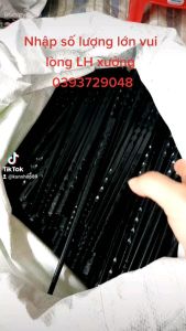 (Loại 2) Combo 600 đôi đũa nhựa phíp đen cao cấp đầu xoắn chống trơn (loại ko vỉ)