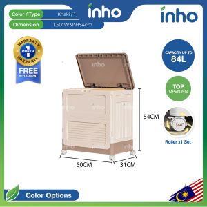 INHO L50-65cm Multipurpose Top Flip Storage Box Foldable Storage Cabinet Clothes Toy Storage Organizer