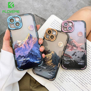 FLOVEME Retro Snow Mountain Phone Case For iPhone 13 12 11 Pro Max X XR XS Max 7 8 Plus Luxury Lens Protection TPU Shockproof Back Cover