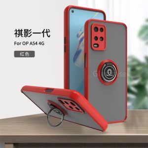 For Oppo A54 A74 A15 A15S A94 A53 A32 4G Matte Ring Phone Case Shockproof Car Holder Casing Bracket Protection Hard Back Cover