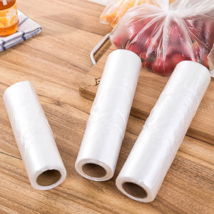 100PCS Disposable3 Sizes Optional Food Grade Transpare Roll Plastic Bags of Vacuum Saver Bag Storage Bags with Handle Keep Fresh2026
