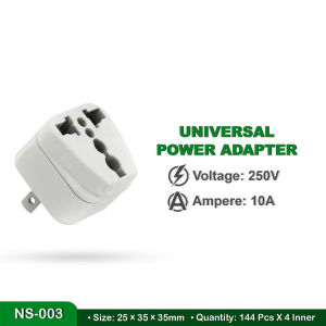 OKDA Universal Adapter Power Socket Travel Adapter 10A 250V ~ -wua-002-pk