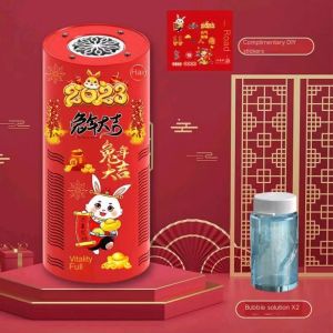 [With music LED light] 2025 New Year fireworks bubble machine comes with the sound of firecrackers bubble toys suitable for children charging parties festivals weddings birthdays