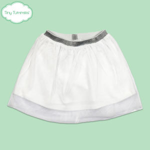 Tiny Tummies Skirt White with Glittered waist band for Baby Girl (SK- 7110- LP)